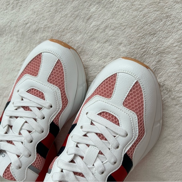 NIB Authentic Gucci Levoredo Fabric Mesh Lace-up Sneakers 36.5 - Picture 7 of 7